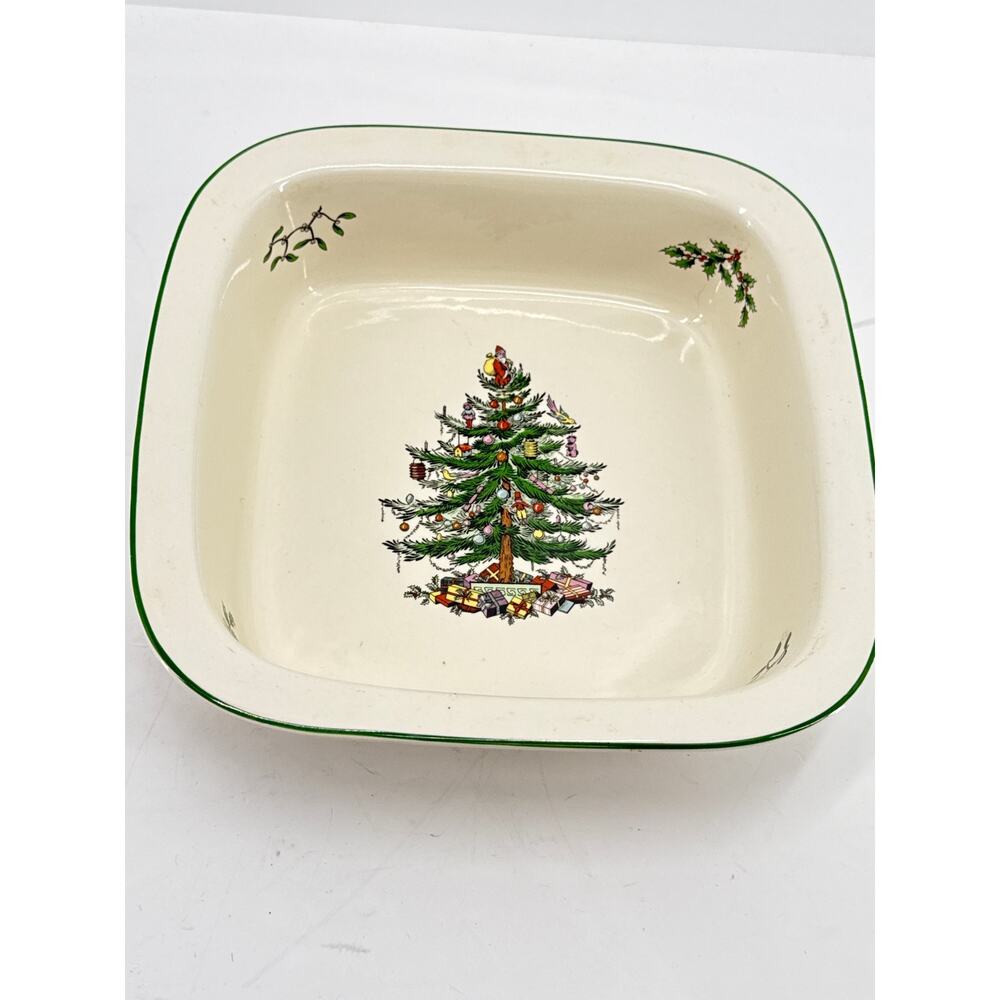 Spode Christmas Tree Square Baking Dish Casserole Holiday Serveware 9 Inch